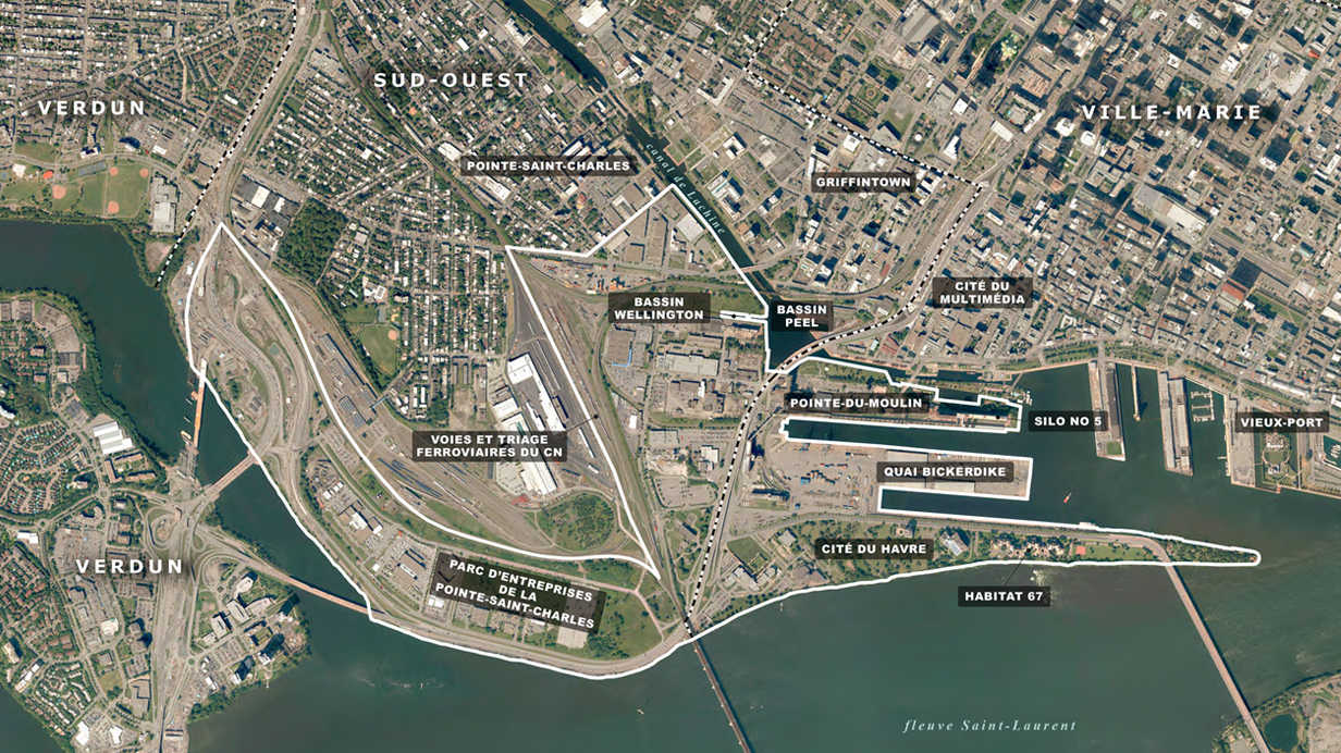 The Bridge-Bonaventure area from a satellite view.