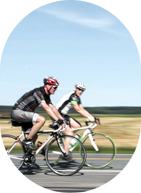 Des employés Sollio Agriculture adeptes de cyclisme.