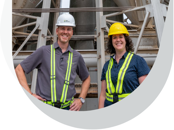 Richard Nadeau in interview with journalist Cathy Chenard during a report filming.