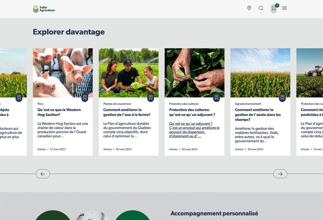 Le symbole Ajouter à Ma filière apparait dans la section Explorer davantage. 