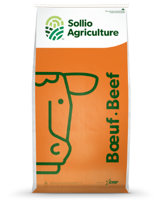 Un sac de moulée Bœuf de Sollio Agriculture.