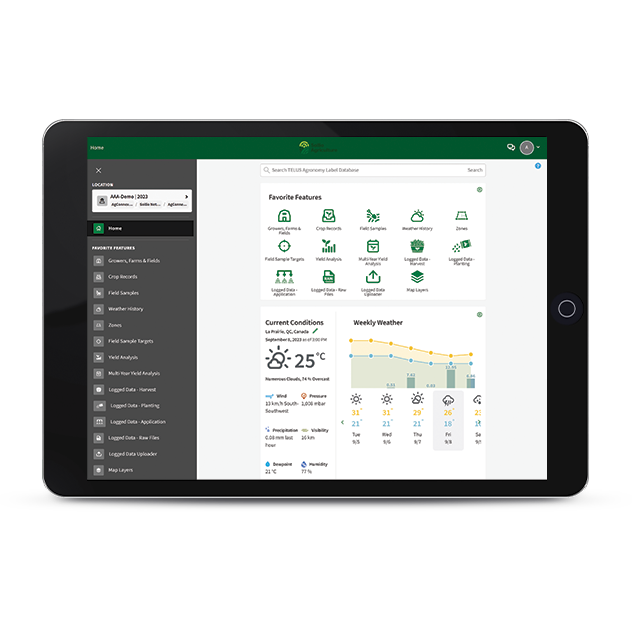  Screenshot of the AgConnexion | Smart Farm home page.