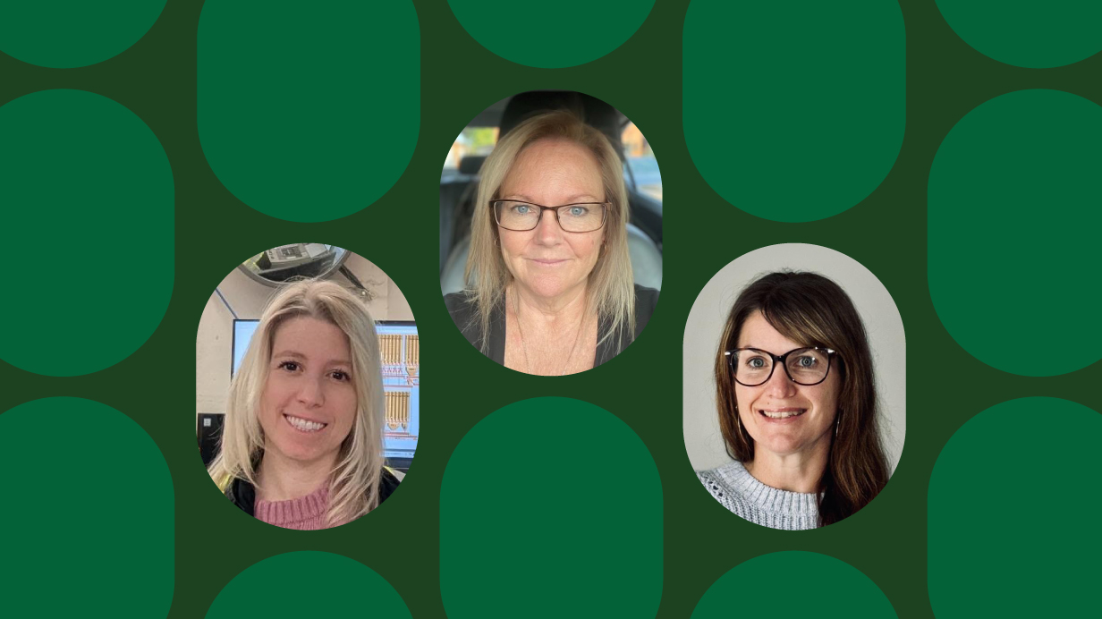 Photos of operations employees Patricia Lavoie, Isabelle Clément, and Lynn Greenwood.