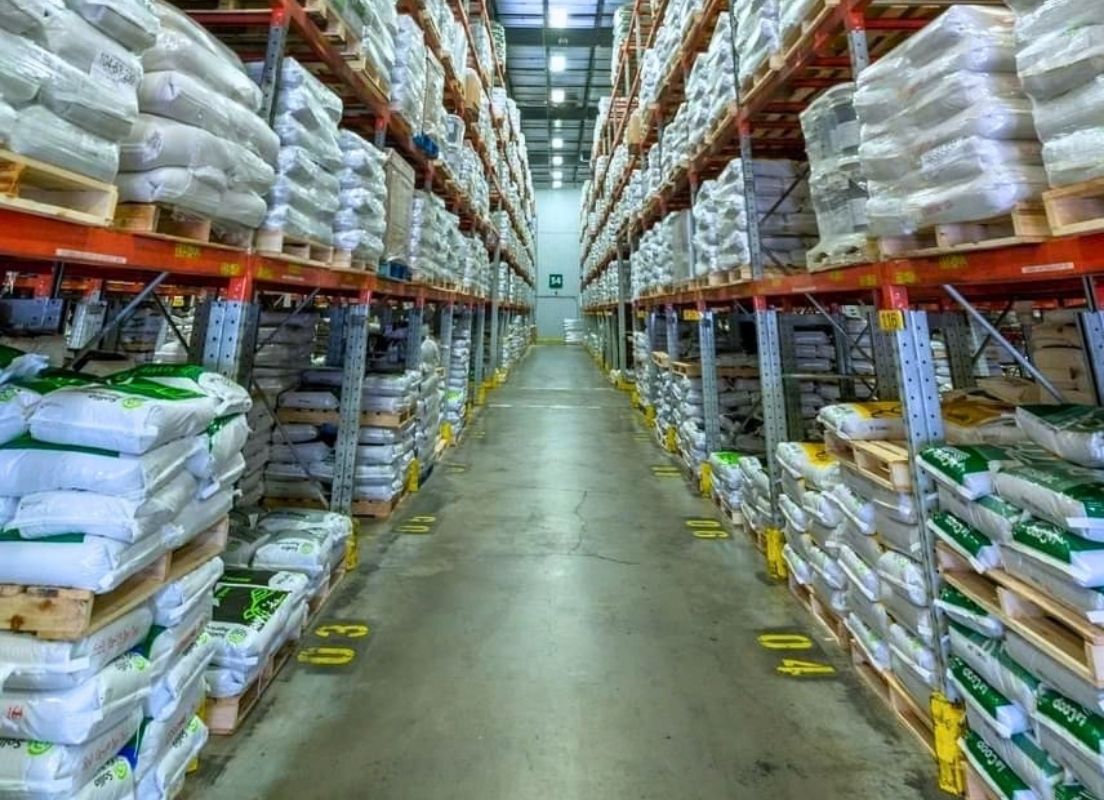 Inside Sollio Agriculture's distribution centre warehouse in Lévis.
